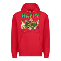 Red Happy Cinco De Mayo Mexican Skull Tequila Bottle Roses Cactus Premium Hoodie - Artiststas
