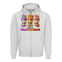 Dove Grey Happy Hallothanksmas coffee cups Zipper Hoodie - NancyCooperArtShop