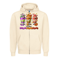 Sandshell Happy Hallothanksmas coffee cups Zipper Hoodie - NancyCooperArtShop