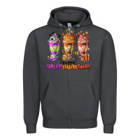 Smoke Happy Hallothanksmas coffee cups Zipper Hoodie - NancyCooperArtShop