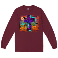 Burgundy halloween cross Long Sleeve Tee - JahusDesignShop