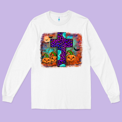 Halloween Cross Long Sleeve Tee Designed By Jahusdesignshop