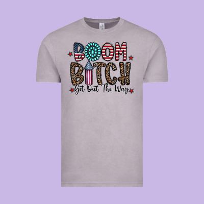 Boom Bitch Vintage Tee Designed By Cowhidedigitalart