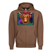 Chestnut halloween highland cow Zipper Hoodie - Jasminsmagicworld