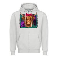 Dove Grey halloween highland cow Zipper Hoodie - Jasminsmagicworld