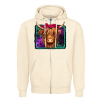 Sandshell halloween highland cow Zipper Hoodie - Jasminsmagicworld