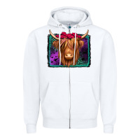 Halloween Highland Cow Zipper Hoodie | Teevron