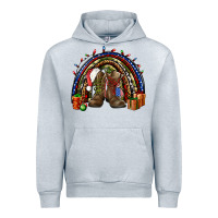 Heather Grey Army Christmas rainbow Urban Hoodie - NancyCooperArtShop