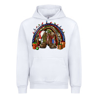 White Army Christmas rainbow Urban Hoodie - NancyCooperArtShop