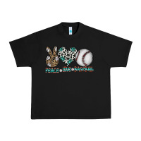 Black peace love baseball Urban Heavy Tee - CowhideDigitalArt