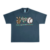 Midnight Navy peace love baseball Urban Heavy Tee - CowhideDigitalArt