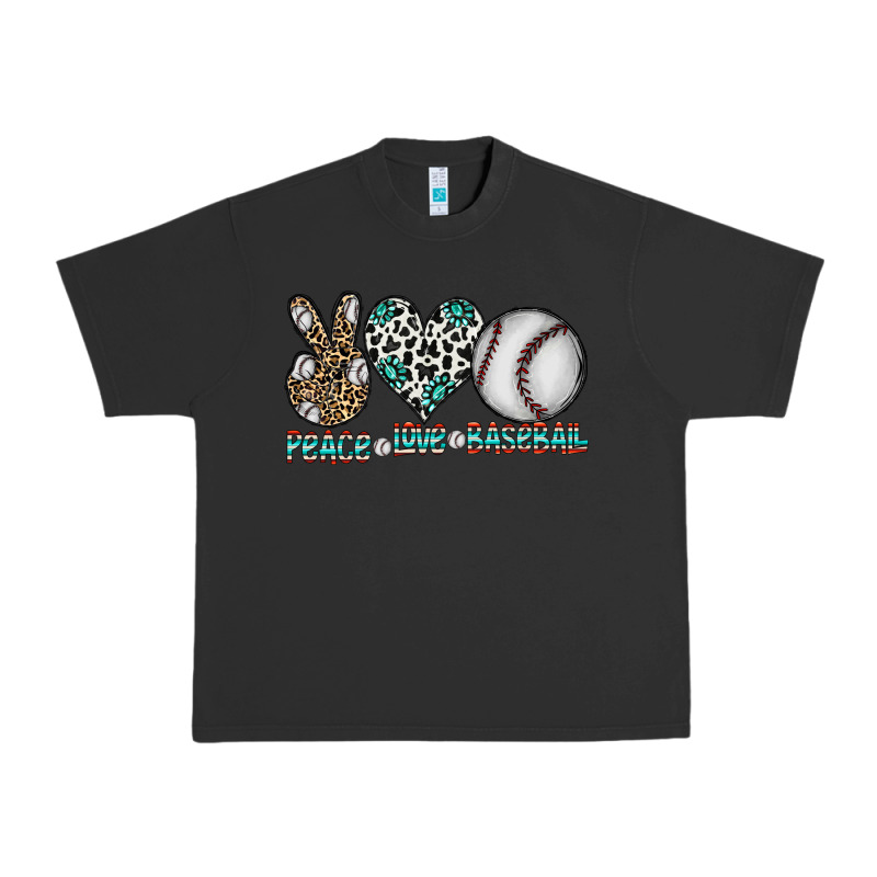 Peace Love Baseball Urban Heavy Tee by CowhideDigitalArt | Teevron