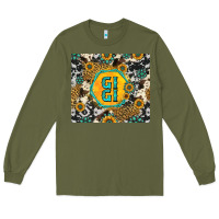 Army Green gigi sunflower turquoise Long Sleeve Tee - Jasminsmagicworld
