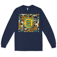 Navy gigi sunflower turquoise Long Sleeve Tee - Jasminsmagicworld
