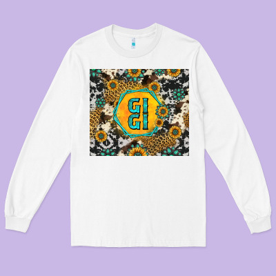 Gigi Sunflower Turquoise Long Sleeve Tee Designed By Jasminsmagicworld