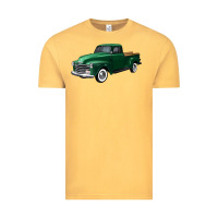 Vintage Mustard western green truck right 34 view Vintage Tee - FaDigitalArtStudio