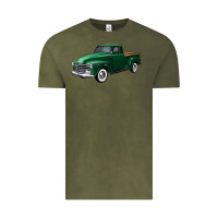 Vintage Olive western green truck right 34 view Vintage Tee - FaDigitalArtStudio