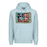 Blue Mist flag cactus horseshoe Premium Hoodie - AdoDesignShop
