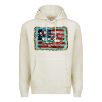 Oatmeal Heather flag cactus horseshoe Premium Hoodie - AdoDesignShop