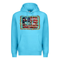 Ocean Blue flag cactus horseshoe Premium Hoodie - AdoDesignShop
