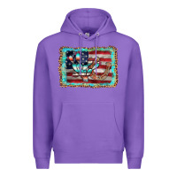 Purple flag cactus horseshoe Premium Hoodie - AdoDesignShop