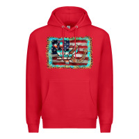 Red flag cactus horseshoe Premium Hoodie - AdoDesignShop