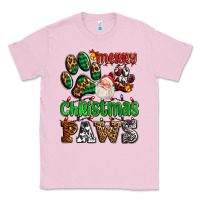 Bubblegum Pink merry christmas paws with santa Classic Tee - AdoDesignShop