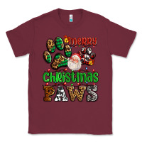 Burgundy merry christmas paws with santa Classic Tee - AdoDesignShop