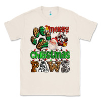 Natural merry christmas paws with santa Classic Tee - AdoDesignShop