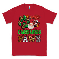 Red merry christmas paws with santa Classic Tee - AdoDesignShop