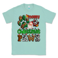 Seafoam merry christmas paws with santa Classic Tee - AdoDesignShop