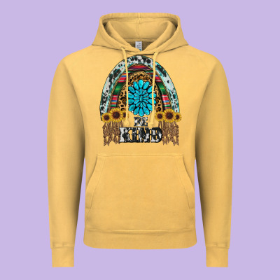 Western Rainbow  Be Kind Vintage Hoodie Designed By Ranaportraitstore