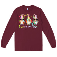 Burgundy summer vibes gnomes Long Sleeve Tee - Artiststas