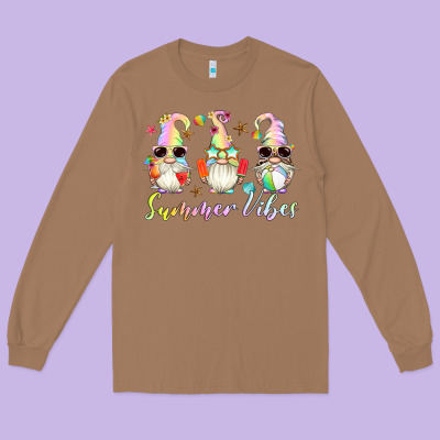 Summer Vibes Gnomes Long Sleeve Tee Designed By Artiststas