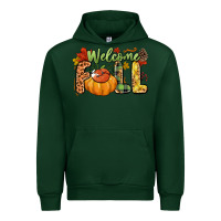 Forest Green Welcome Fall Urban Hoodie - NancyCooperArtShop