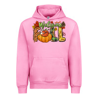 Fuchsia Pink Welcome Fall Urban Hoodie - NancyCooperArtShop