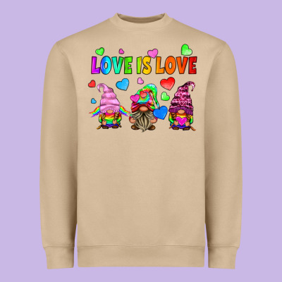 Lgbtq Love Is Love Gnomes Heavyweight Sweatshirt Designed By Hra Design Shop