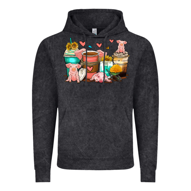 Pigs Coffee Cups Vintage Hoodie by Zillion Design Studio | Teevron