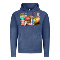 Vintage Denim pigs coffee cups Vintage Hoodie - Zillion Design Studio