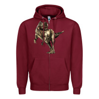 Burgundy Tyrannosaurus T rex Zipper Hoodie - LillyAllenDesigns
