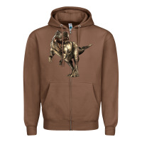 Chestnut Tyrannosaurus T rex Zipper Hoodie - LillyAllenDesigns