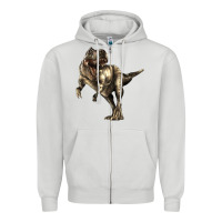 Dove Grey Tyrannosaurus T rex Zipper Hoodie - LillyAllenDesigns