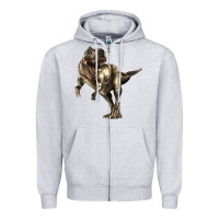 Heather Grey Tyrannosaurus T rex Zipper Hoodie - LillyAllenDesigns