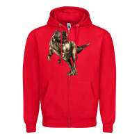 Red Tyrannosaurus T rex Zipper Hoodie - LillyAllenDesigns