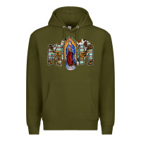 Army Green mom virgin mary Premium Hoodie - SublimationCraftShop