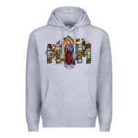 Heather Grey mom virgin mary Premium Hoodie - SublimationCraftShop