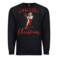 Black cowgirl christmas Premium Sweatshirt - MaliasSmallBusiness