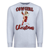 Heather Grey cowgirl christmas Premium Sweatshirt - MaliasSmallBusiness