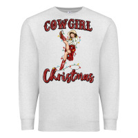 Oatmeal Heather cowgirl christmas Premium Sweatshirt - MaliasSmallBusiness