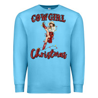 Ocean Blue cowgirl christmas Premium Sweatshirt - MaliasSmallBusiness